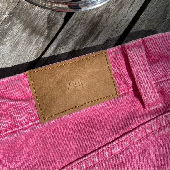 💗 ZARA PINK HIGH WAIST CLASSIC MOM JEAN SHORTS! - Picture 11 of 13